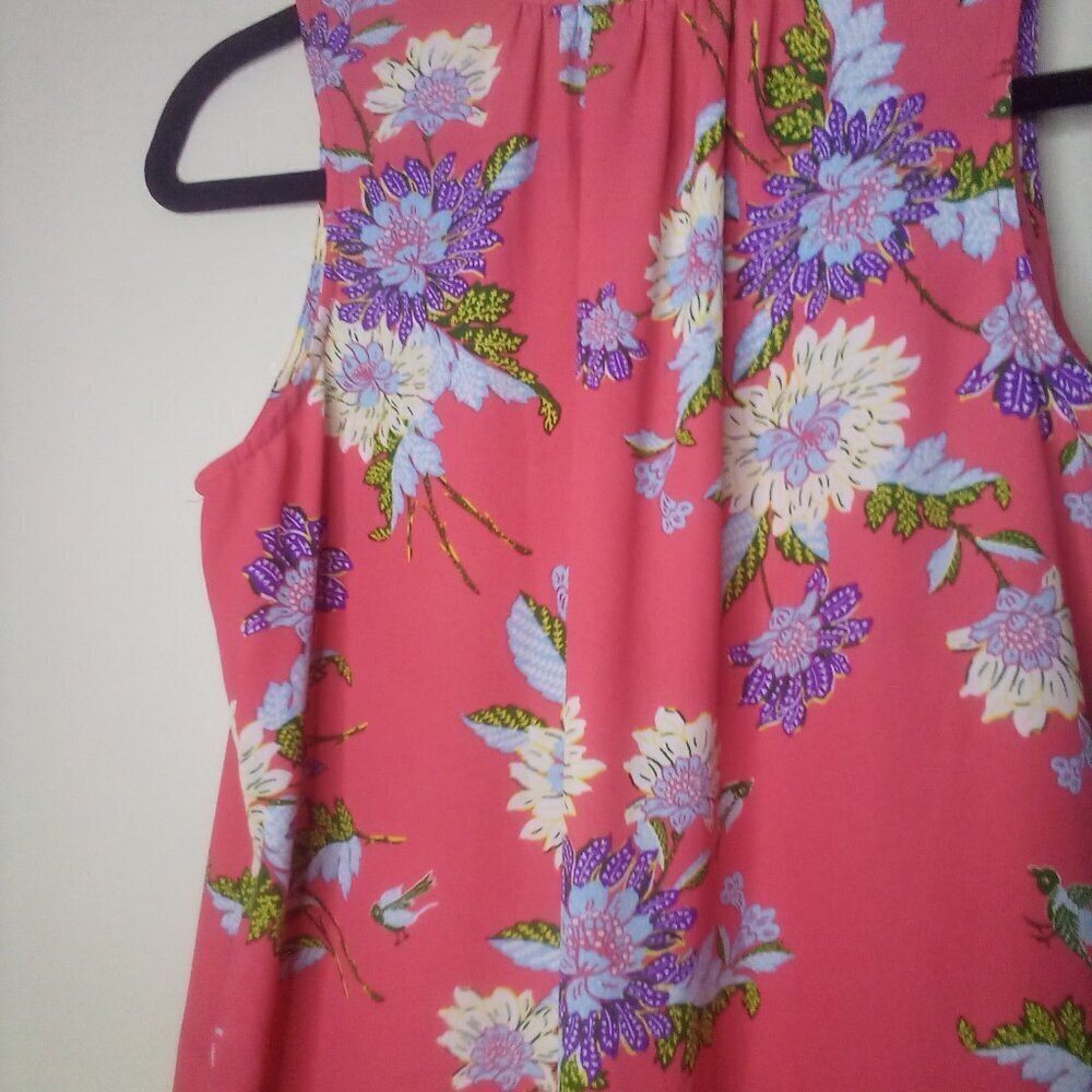 Rose & Olive Blouse Shirt XS Women Sleeveless Floral Print Colorful - Picture 2 of 16